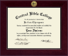 Central Bible College Century Gold Engraved Diploma Frame in Cordova