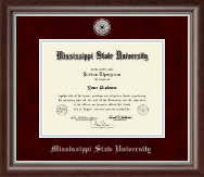 Mississippi State University Silver Engraved Diploma Frame in Devonshire