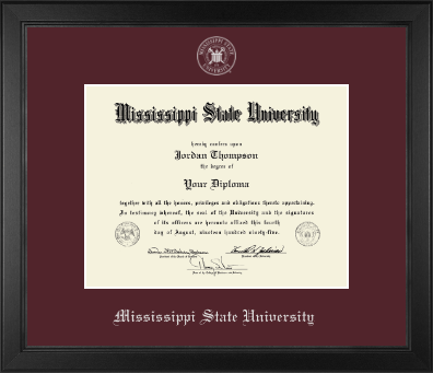 Mississippi State University diploma frame - Silver Embossed Diploma Frame in Arena