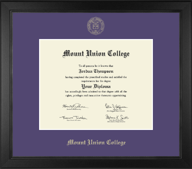 Mount Union College diploma frame - Gold Embossed Diploma Frame in Arena