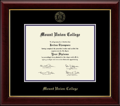 Mount Union College diploma frame - Gold Embossed Diploma Frame in Gallery