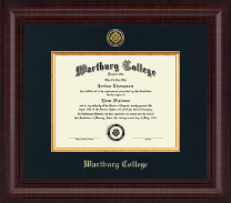 Wartburg College Presidential Gold Engraved Diploma Frame in Premier