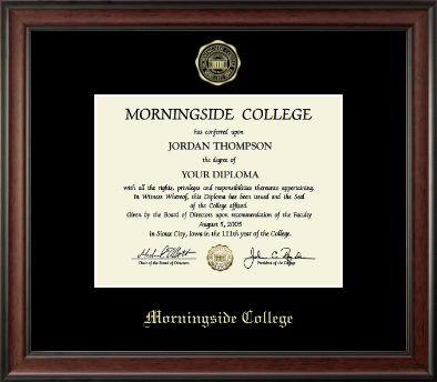 Morningside College diploma frame - Gold Embossed Diploma Frame in Studio