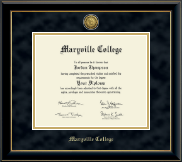 Maryville College Gold Engraved Medallion Diploma Frame in Onyx Gold