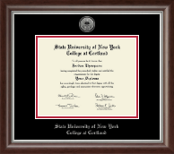 State University of New York Cortland Silver Engraved Medallion Diploma Frame in Devonshire