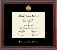 Mount Union College Gold Engraved Medallion Diploma Frame in Signature