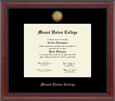 Mount Union College diploma frame - Gold Engraved Medallion Diploma Frame in Signature