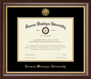 Kansas Wesleyan University Gold Engraved Medallion Diploma Frame in Hampshire