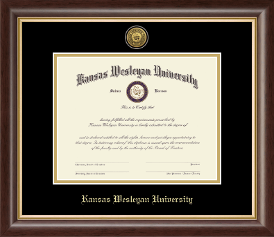 Kansas Wesleyan University diploma frame - Gold Engraved Medallion Diploma Frame in Hampshire