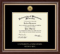 University of Wisconsin-Milwaukee Gold Engraved Medallion Diploma Frame in Hampshire