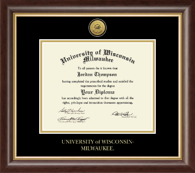 University of Wisconsin-Milwaukee diploma frame - Gold Engraved Medallion Diploma Frame in Hampshire