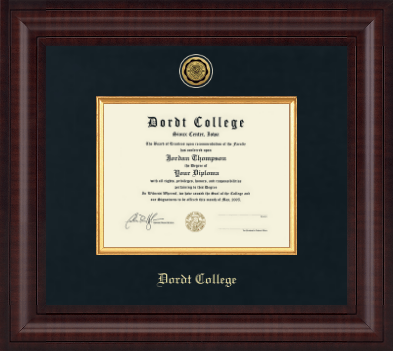 Dordt College diploma frame - Presidential Gold Engraved Diploma Frame in Premier