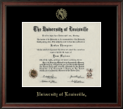 University of Louisville Gold Embossed Diploma Frame in Studio