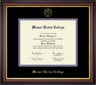 Mount Union College Gold Embossed Diploma Frame in Regency Gold