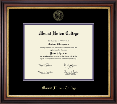 Mount Union College diploma frame - Gold Embossed Diploma Frame in Regency Gold