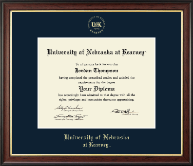 University of Nebraska Kearney diploma frame - Gold Embossed Diploma Frame in Studio Gold
