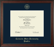 Colorado State University Pueblo Gold Embossed Diploma Frame in Studio