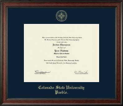 Colorado State University Pueblo diploma frame - Gold Embossed Diploma Frame in Studio