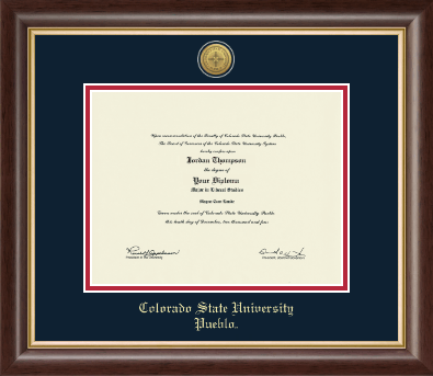 Colorado State University Pueblo diploma frame - Gold Engraved Medallion Diploma Frame in Hampshire