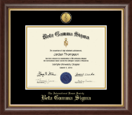 Beta Gamma Sigma Honor Society Gold Engraved Medallion Certificate Frame in Hampshire