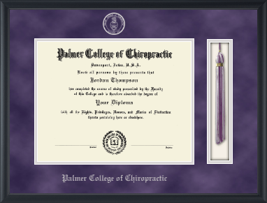 Palmer College of Chiropractic Iowa diploma frame - Tassel & Cord Diploma Frame in Obsidian