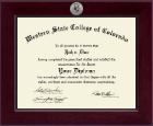 Western State College of Colorado Century Silver Engraved Diploma Frame in Cordova