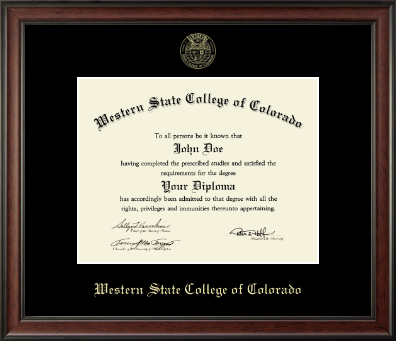 Western State College of Colorado diploma frame - Gold Embossed Diploma Frame in Studio