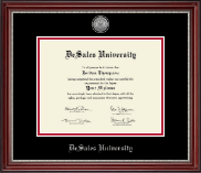 DeSales University diploma frame - Silver Engraved Diploma Frame in Kensington Silver