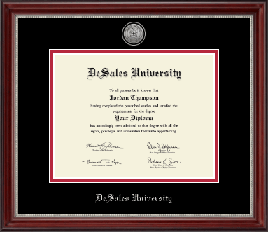 DeSales University diploma frame - Silver Engraved Diploma Frame in Kensington Silver