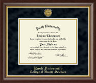 Rush University Gold Engraved Diploma Frame in Hampshire