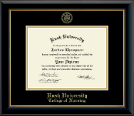 Rush University diploma frame - Gold Embossed Diploma Frame in Onyx Gold