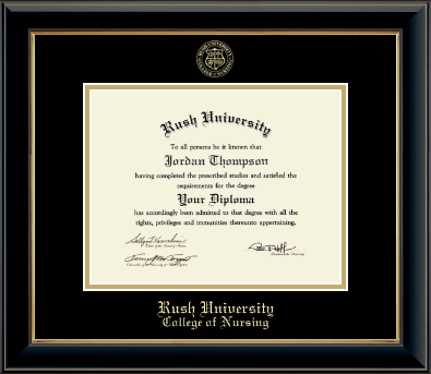Rush University diploma frame - Gold Embossed Diploma Frame in Onyx Gold