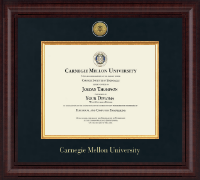 Carnegie Mellon University Presidential Gold Engraved Diploma Frame in Premier
