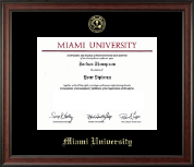 Miami University Gold Embossed Diploma Frame in Studio