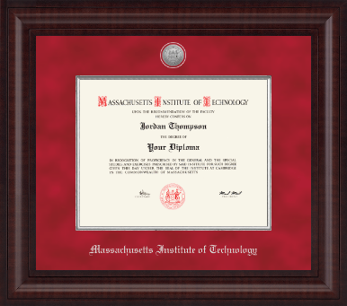 Massachusetts Institute of Technology diploma frame - Presidential Silver Engraved Diploma Frame in Premier