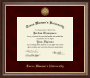 Texas Woman's University diploma frame - Gold Engraved Medallion Diploma Frame in Hampshire