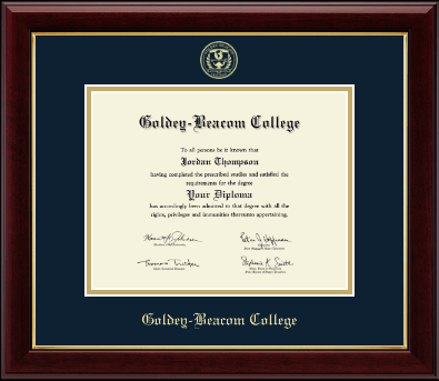 Goldey-Beacom College diploma frame - Gold Embossed Diploma Frame in Gallery