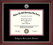 Rutgers University Silver Engraved Diploma Frame in Kensington Silver