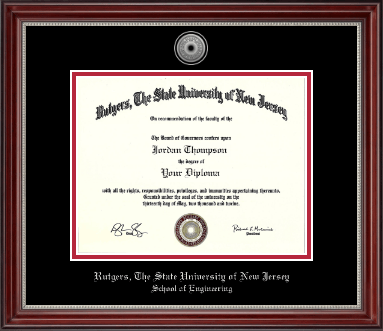 Rutgers University diploma frame - Silver Engraved Diploma Frame in Kensington Silver