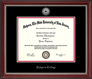 Rutgers University diploma frame - Silver Engraved Diploma Frame in Kensington Silver