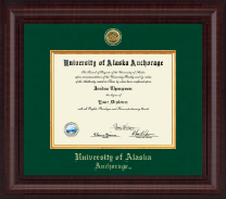 University of Alaska Anchorage Presidential Gold Engraved Diploma Frame in Premier