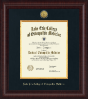 Lake Erie College of Osteopathic Medicine Presidential Gold Engraved Diploma Frame in Premier