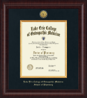 Lake Erie College of Osteopathic Medicine Presidential Gold Engraved Diploma Frame in Premier