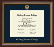 Goldey-Beacom College Gold Engraved Medallion Diploma Frame in Hampshire