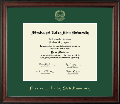 Mississippi Valley State University diploma frame - Gold Embossed Diploma Frame in Studio