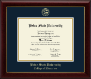 Boise State University Gold Embossed Diploma Frame in Gallery