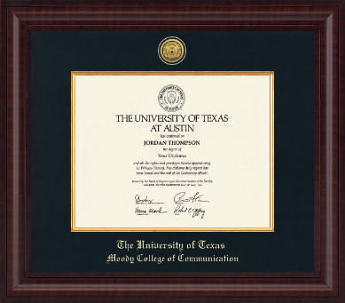 The University of Texas at Austin diploma frame - Presidential Gold Engraved Diploma Frame in Premier