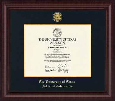 The University of Texas at Austin diploma frame - Presidential Gold Engraved Diploma Frame in Premier
