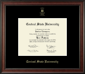 Central State University Gold Embossed Diploma Frame in Studio