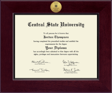 Central State University diploma frame - Century Gold Engraved Diploma Frame in Cordova
